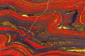 Banded iron formation with tiger-eye, Mount Brockman, Australia. From http://www.pbase.com/image/94666060.