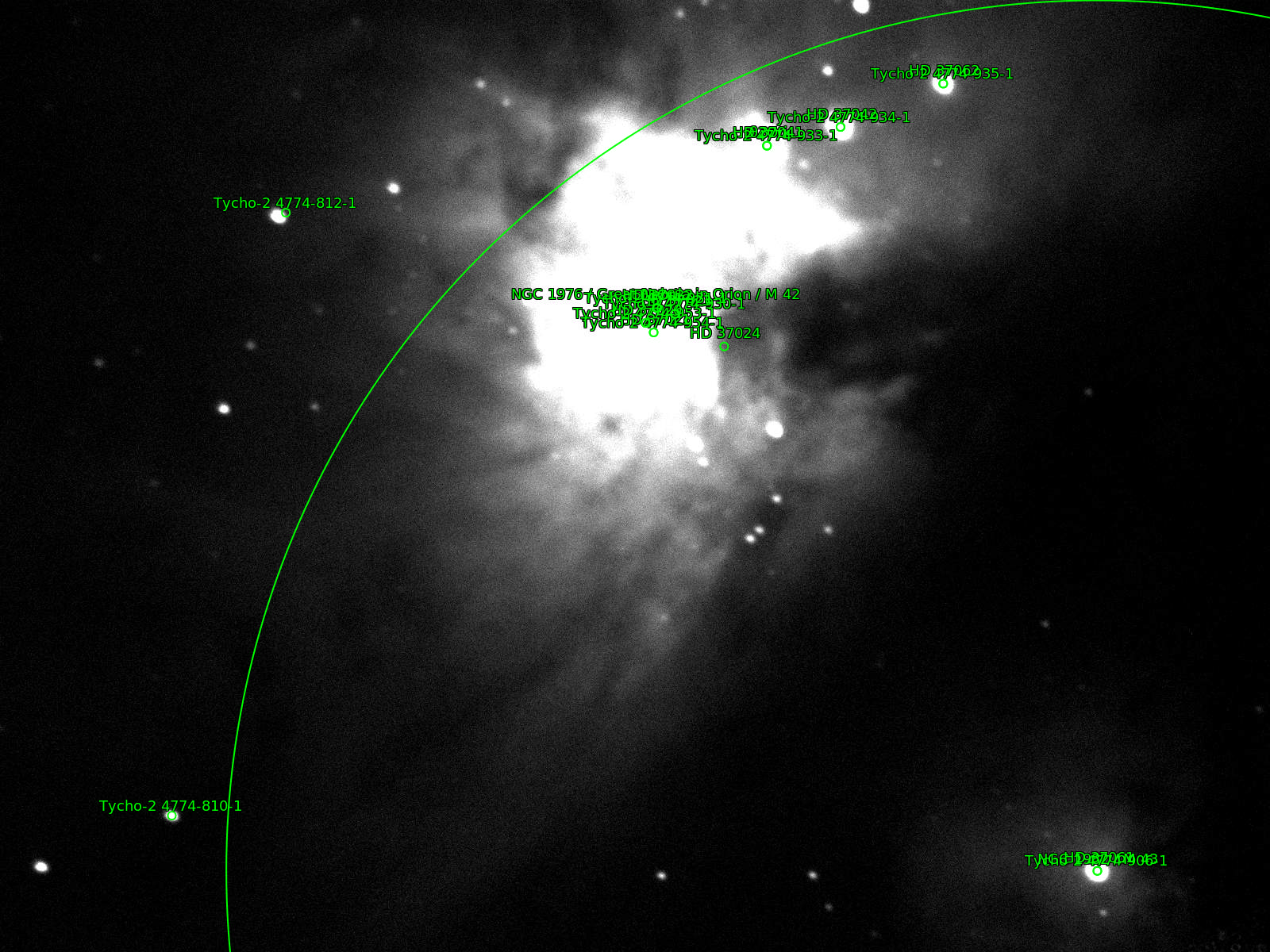 Astrometry.net fit for our Orion image. From http://nova.astrometry.net/user_images/622647#annotated.