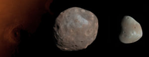 Phobos (left) and Deimos (right). From http://www.planetary.brown.edu/planetary/geo287/PhobosDeimos/images/Mars%20and%20Moons.jpg.