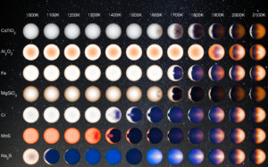 What hot Jupiters might look like for a range of atmospheric temperatures. From http://www.jpl.nasa.gov/spaceimages/details.php?id=PIA21074.